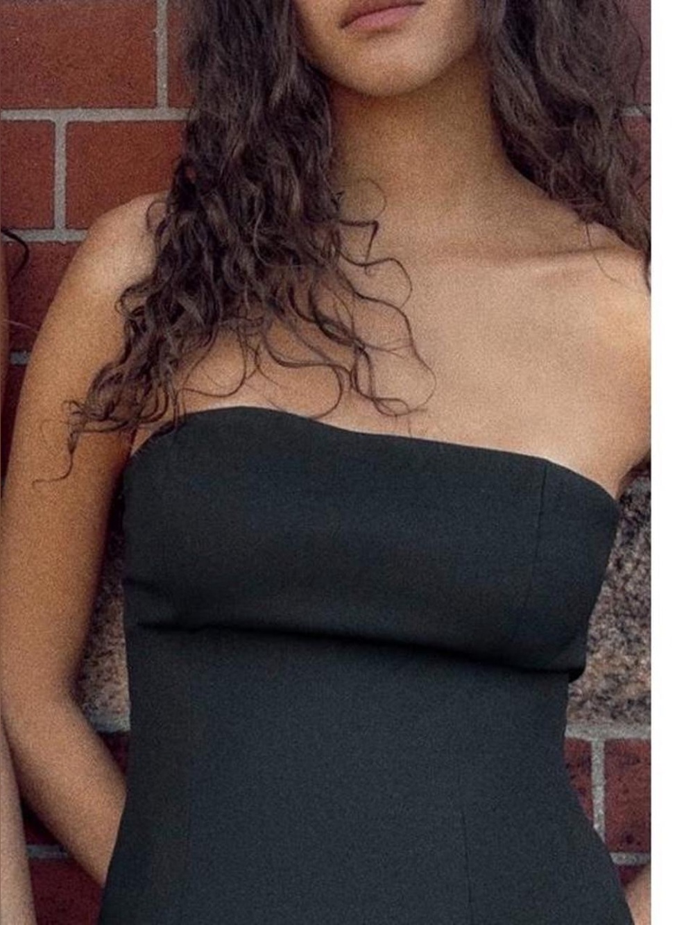 Zara Black Strapless Dress top